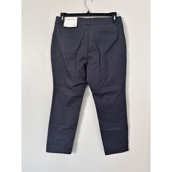 LOFT Women's Girlfriend Chino Gray Stretch Pants Size 12P Slim through The Hip - Picture 2 of 5